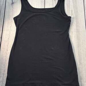 Peruvian Connection Pima Cotton Jersey Tank Dress Black Layer Size Small L